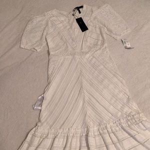 Lace BCBG dress, over the knee, see-through